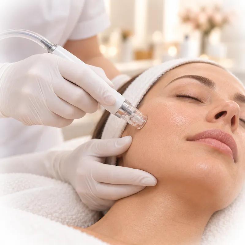 Nétoyage de la peau par Hydra Dermabrasion
